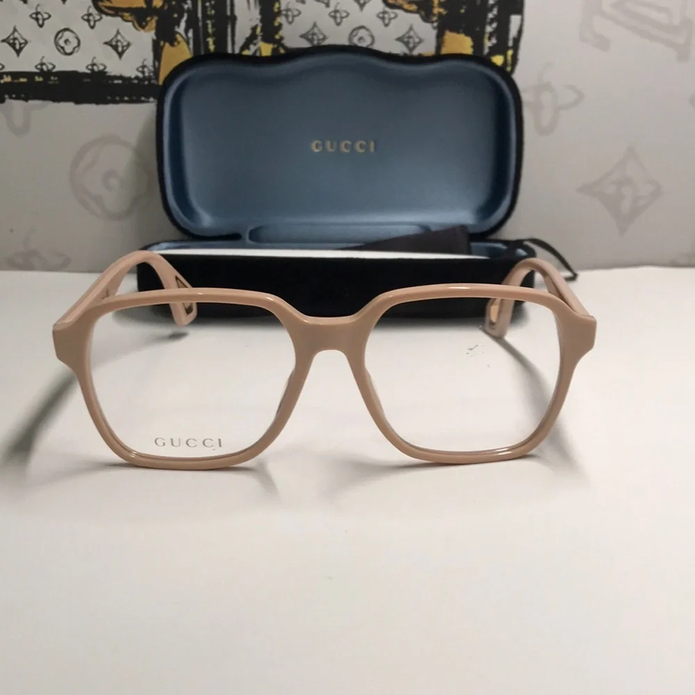 Luxury New Gucci GG0469O 003 Ivory Square Eyeglasses – Authentic & Stylish